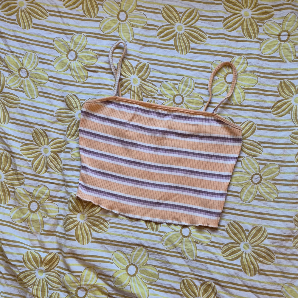 Ardene Peach and White Striped Camisole